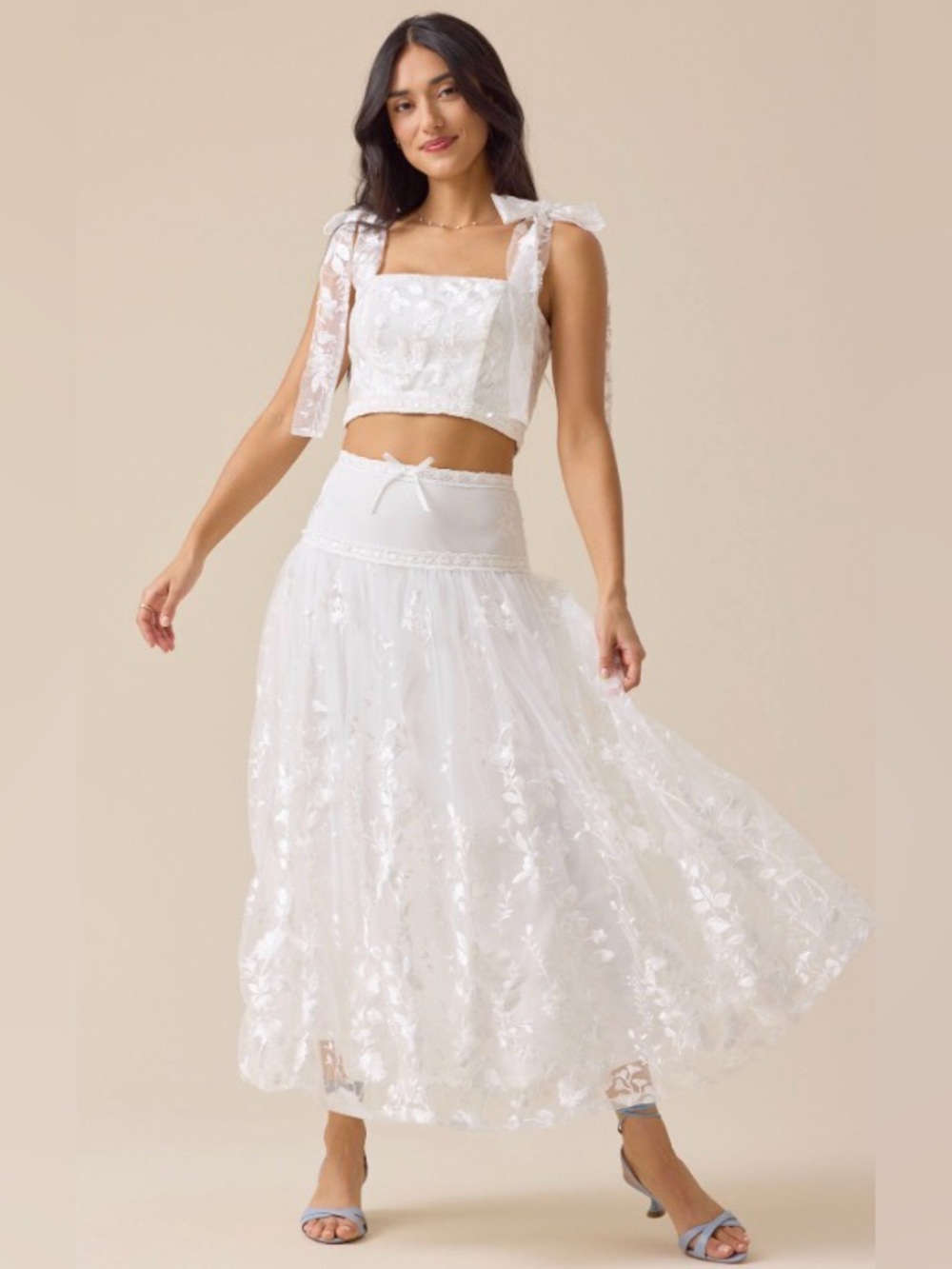 Altar'd State Braxlin Embroidered Midi Skirt